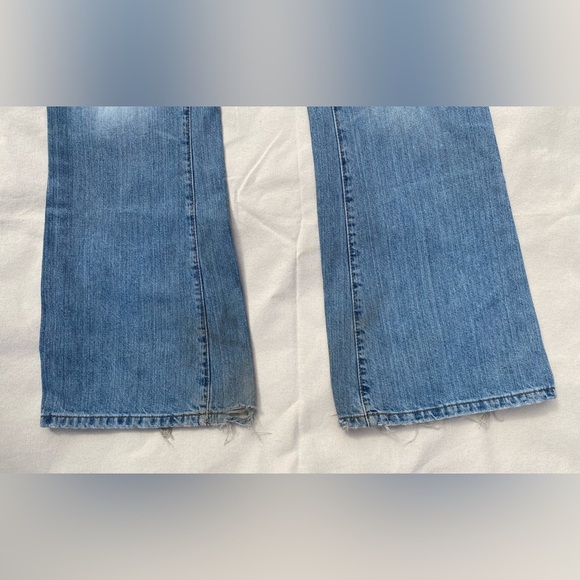 Y2K Abercrombie & Fitch Light Wash Wide Leg Flare Jeans Distressed 12L - Picture 10 of 11